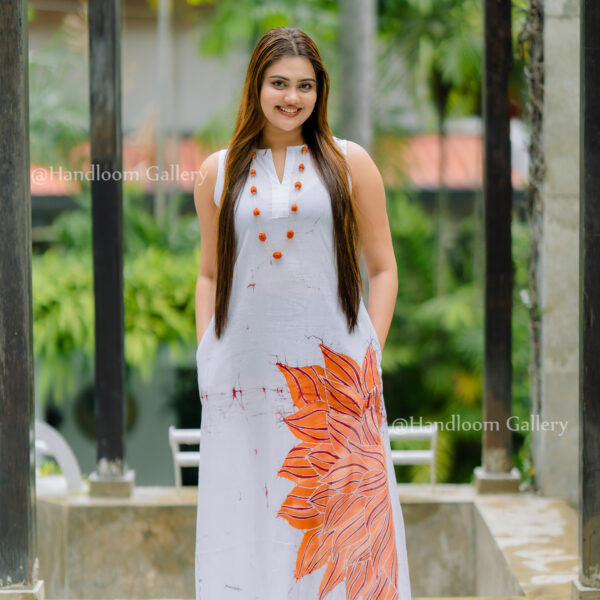 Sunset Bloom Batik Maxi Dress